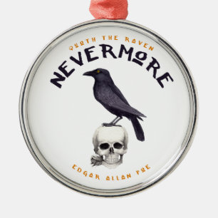 Ornamento De Metal Quoth o corvo nunca mais - Edgar Allan Poe