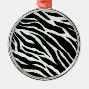 Ornamento De Metal RAB Rockabilly Estampa de Zebra Preto & Branco