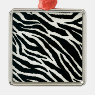Ornamento De Metal RAB Rockabilly Zebra Imprime Preto e Branco