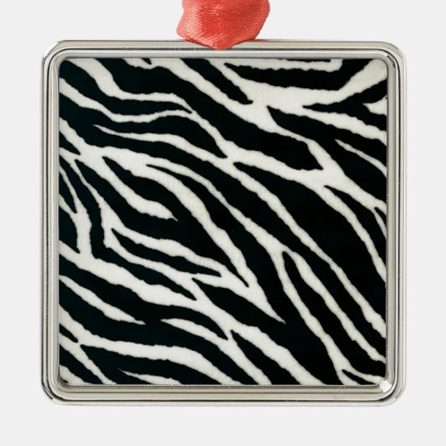 Ornamento De Metal RAB Rockabilly Zebra Imprime Preto e Branco (Frente)