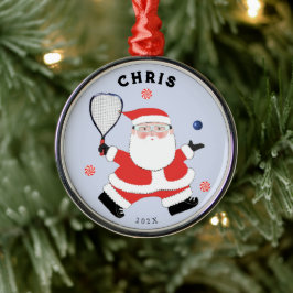 Ornamento De Metal Racquetball Holiday Keepsaem Gift