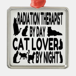 Ornamento De Metal Radiação Terapeuta Cat Lover