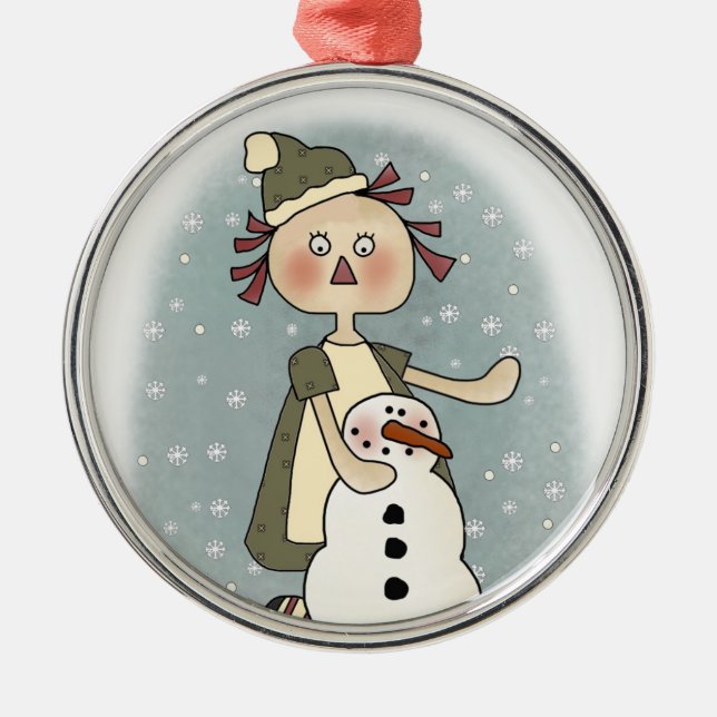 Ornamento De Metal Ragdoll e Ornament Snowman (Frente)