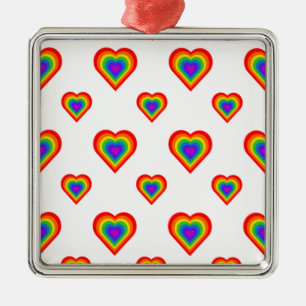Ornamento De Metal Rainbow Heart