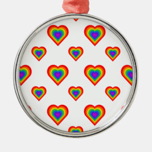 Ornamento De Metal Rainbow Heart