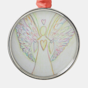 Ornamento De Metal Rainbow Hearts Angel Art Ornament Pental