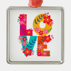 Ornamento De Metal Rainbow Love