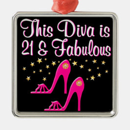 ORNAMENTO DE METAL RAINHA DE CALÇADO DE 21 ANOS