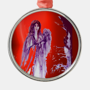 Ornamento De Metal RAINHA GUINEVERE, vermelho roxo do REI ARTHUR