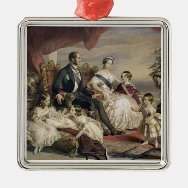 Ornamento De Metal Rainha Victoria (1819-1901) e príncipe Albert (Frente)