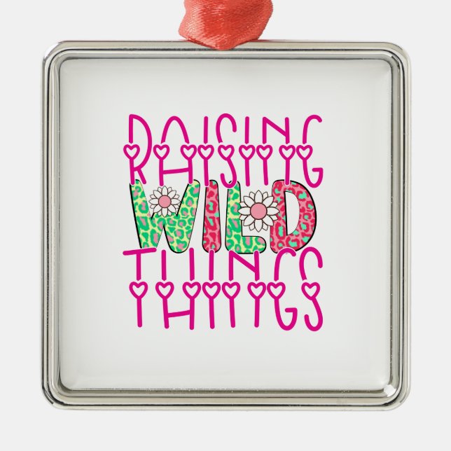 Ornamento De Metal Raising Wild Things Mãe (Frente)