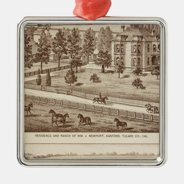 Ornamento De Metal Ranches, Hanford, Cal (Frente)
