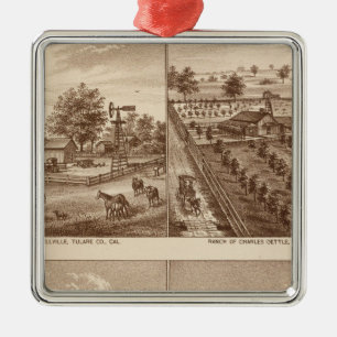 Ornamento De Metal Ranchos, estábulos, Tulare Co, Cal