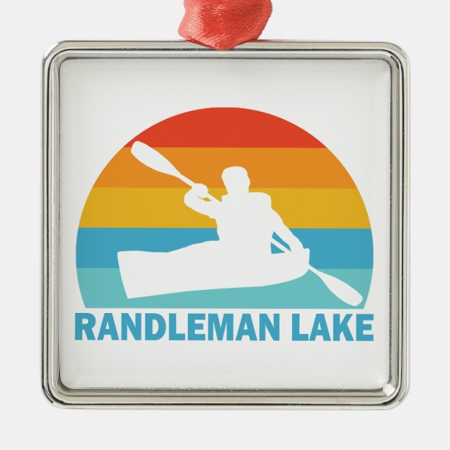 Ornamento De Metal Randleman Lake North Carolina Kayak (Frente)