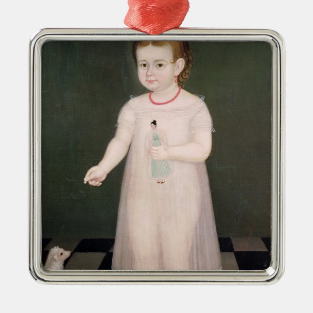Ornamento De Metal Rapariga com uma boneca, 1838 (Frente)