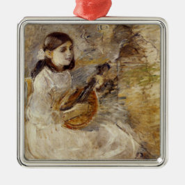 Ornamento De Metal Rapariga Tocando Mandolin (por Berthe Morisot)