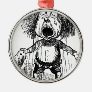 Ornamento De Metal Rasgos engraçados de grito altos do desenho dos