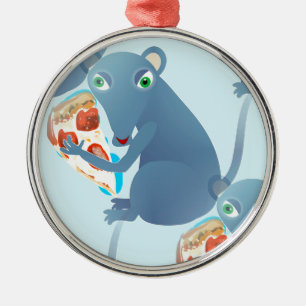 Ornamento De Metal rato de pizza