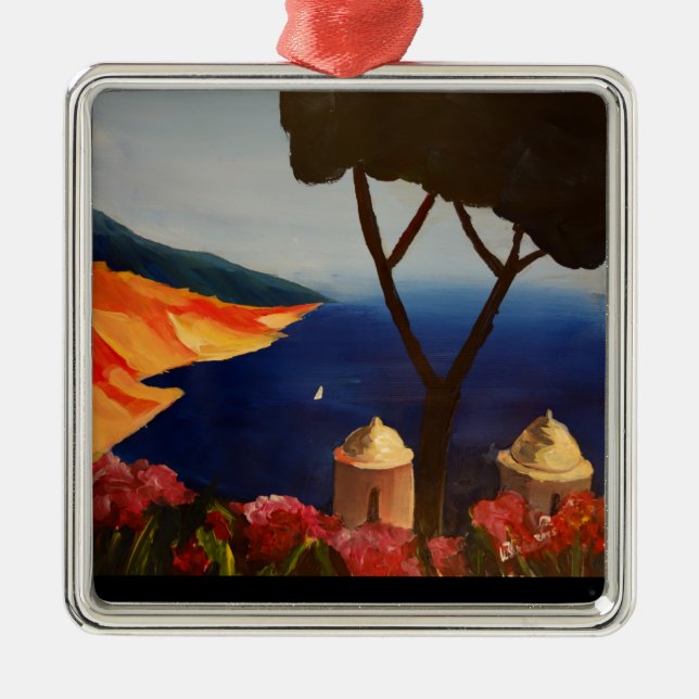 Ornamento De Metal Ravello Salerno Itália Vista da Costa Amalfi (Frente)