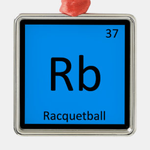 Ornamento De Metal Rb - Química Esportiva Racquetball Mesa Periódica