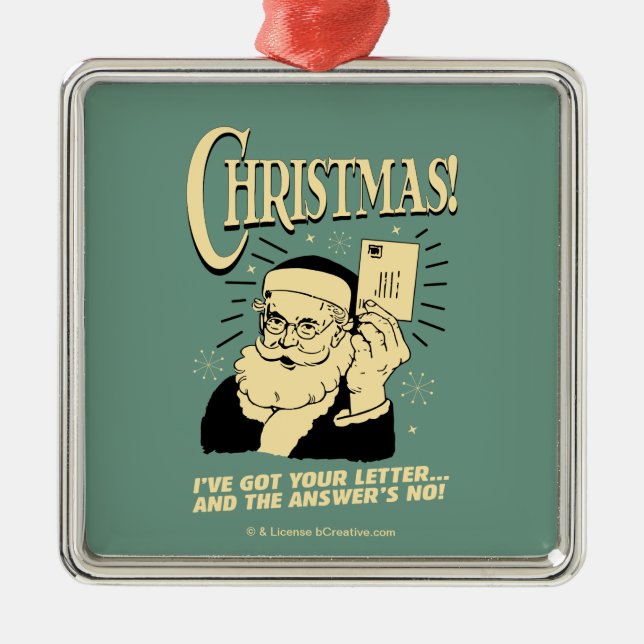 Ornamento De Metal Recebi Sua Carta. A resposta é não (Frente)