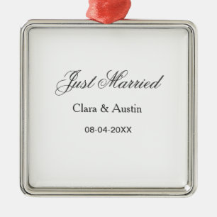 Ornamento De Metal Recém-casados adicionar nome do casal data ano sim