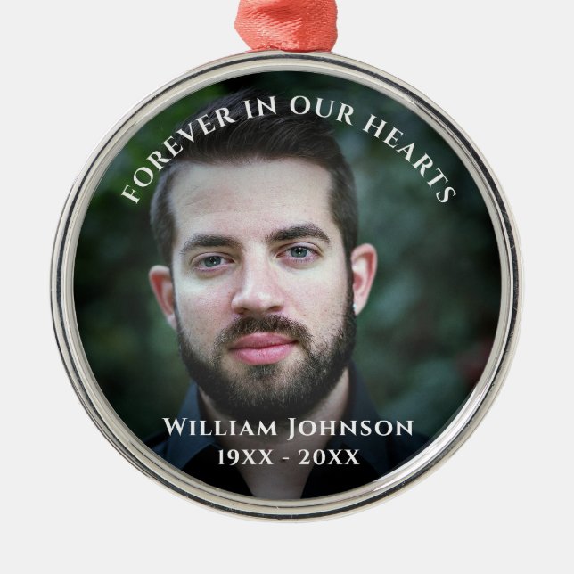 Ornamento De Metal Recepção Da Celebração Da Foto Personalizada Da Vi (Frente)