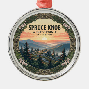 Ornamento De Metal Recordação de Spruce Knob Riverton Virgínia Ociden