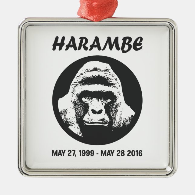 Ornamento De Metal Recorde Harambe (Frente)