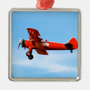 Ornamento De Metal Red Baron Bi Plane