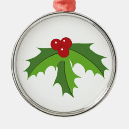 Ornamento De Metal Red Berry Holly