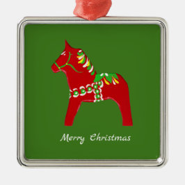 Ornamento De Metal Red Dala Horse Ornament