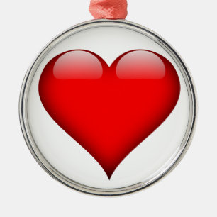 Ornamento De Metal Red Heart Love