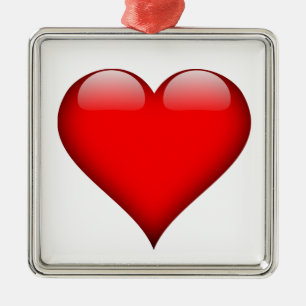 Ornamento De Metal Red Heart Love