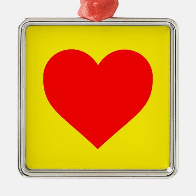 Ornamento De Metal Red Heart Pop Art (Frente)