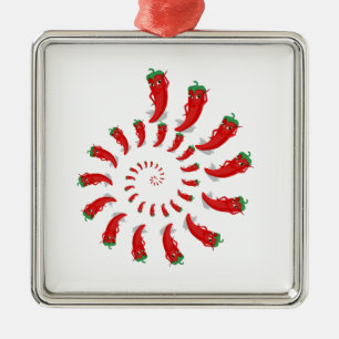 Ornamento De Metal Red Pepper Diva Spiral