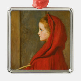 Ornamento De Metal Red Riding Hood (por John Everett Millais)