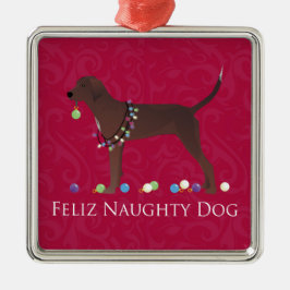 Ornamento De Metal Redbone Coonhound Natal