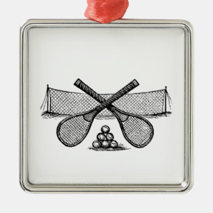 Ornamento De Metal Rede de Tênis Vintage Esportivo, Raquetes Cruzadas