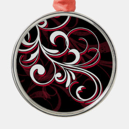 Ornamento De Metal Redemoinhos Vermelhos e Brancos