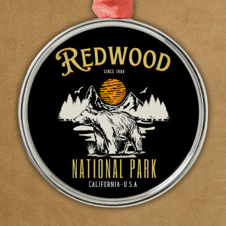 Ornamento De Metal Redwood National Park Wooded landscape