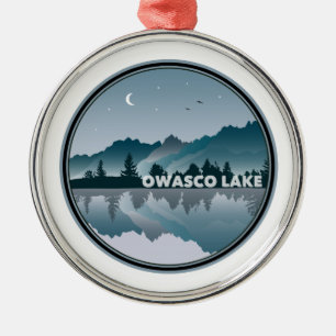 Ornamento De Metal Reflexão sobre o Lago Owasco em Nova Iorque