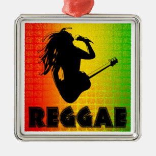 Ornamento De Metal Reggae Rastafarian Premium Square Ornament