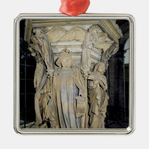 Ornamento De Metal Rei David flanqueado por Moses e por Jeremiah