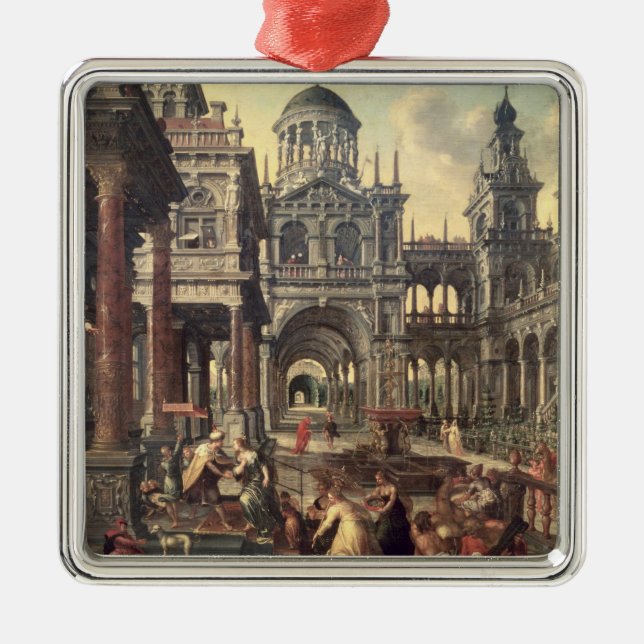 Ornamento De Metal Rei Solomon e rainha de Sheba (Frente)