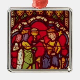 Ornamento De Metal Rei Solomon e rainha de Sheba, c.1270