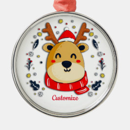 Ornamento De Metal Reinador de Natal Cute Personalizado