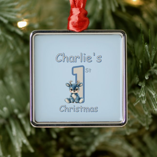 Ornamento De Metal Reindeer's First Christmas! (Árvore)