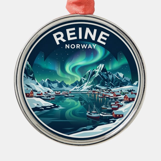 Ornamento De Metal REINE Noruega (Frente)