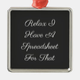 Ornamento De Metal Relaxe, Tenho Uma Folha De Cálculo.